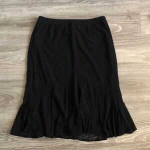 Vintage Black A-Line MIDI Skirt